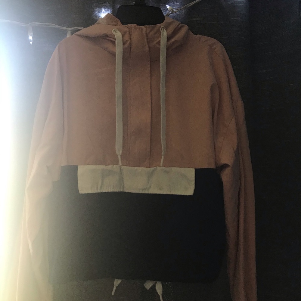 pink&blue sweatshirt w/ mesh inside(forever 21,M)